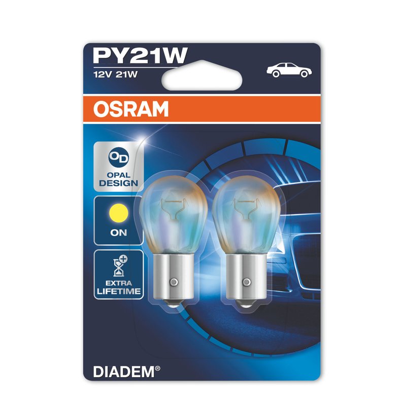 Lâmpada de Sinalização Diadem 7507LDA 21W 12V Osram (Par) 724448 diadem py21w 7507lda 02b