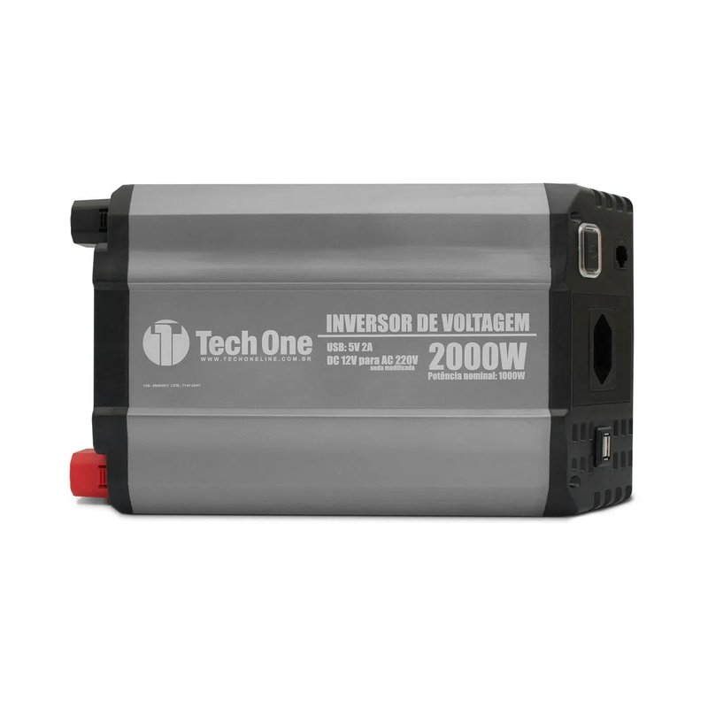 inversor de voltagem com usb 2000w 12v 220v techone