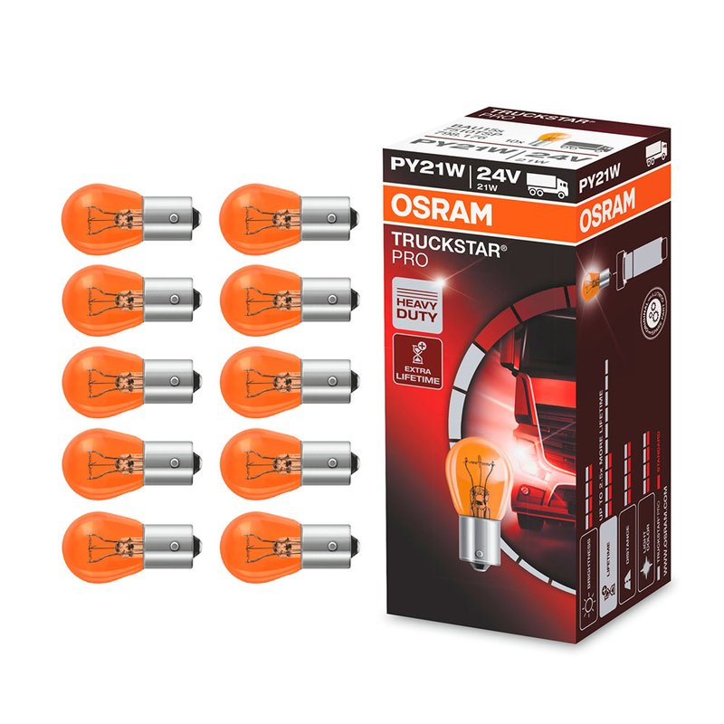 lampada truckstar pro 7510 ambar com 10 pecas osram