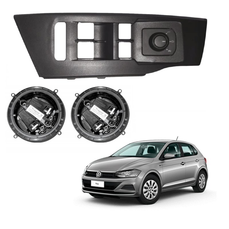 Kit Retrovisor Elétrico Novo Polo / Virtus 2017 em Diante Tragial