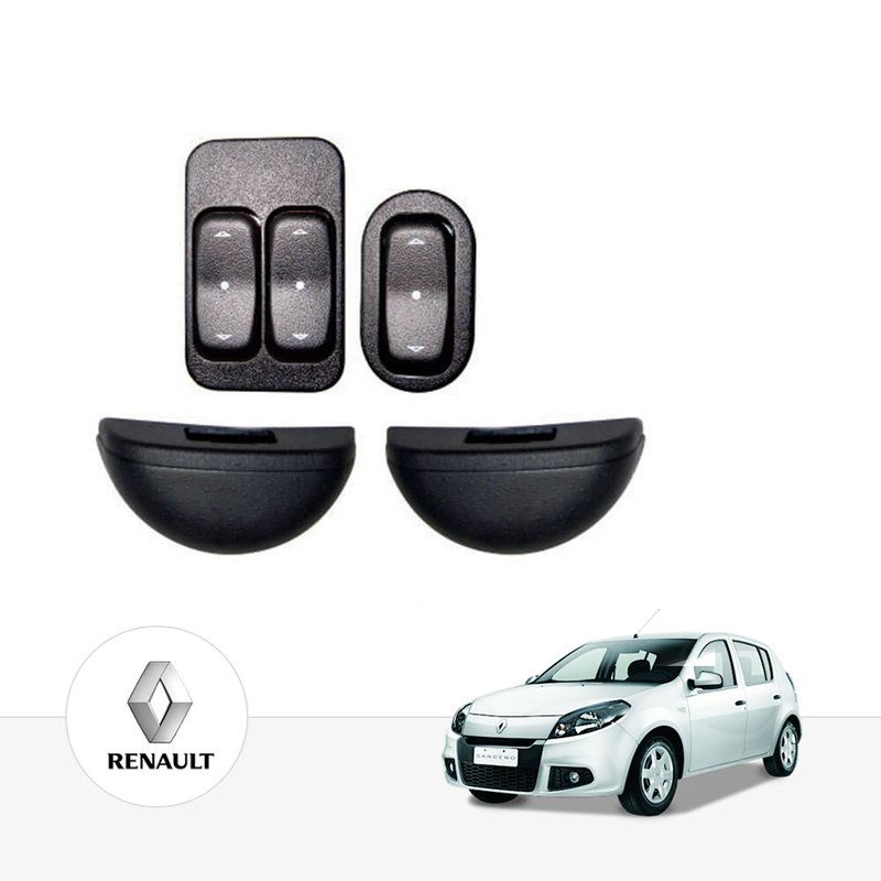 Kit Vidro Elétrico Renault Sandero 2010 à 2014 4 Portas Dianteiro Tragial pakvrnae005