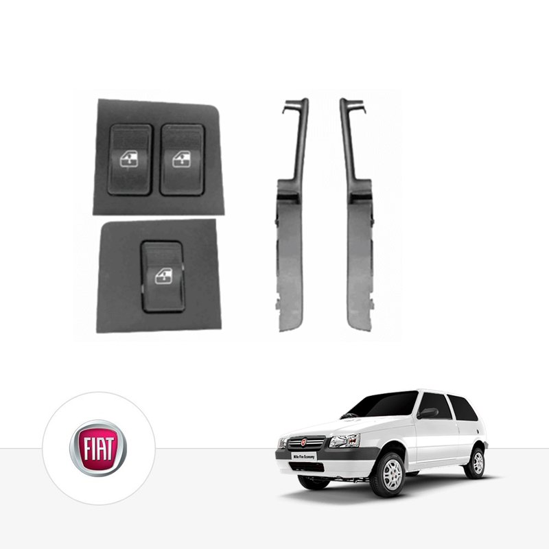 Kit Vidro Elétrico Fiat Uno Fiorino 1985 à 2013 Dianteiro Tragial ftae006