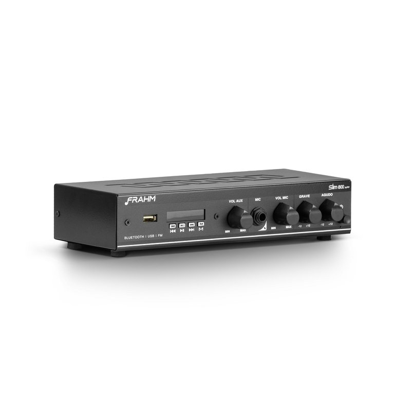 amplificador receiver bluetooth para ambiente slim 800 app frahm