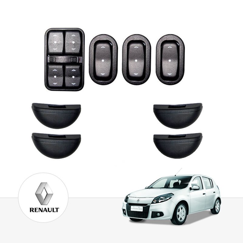 Kit Vidro Elétrico Renault Sandero 4 Portas Completo Alternativo Tragial pakvrnae006 3