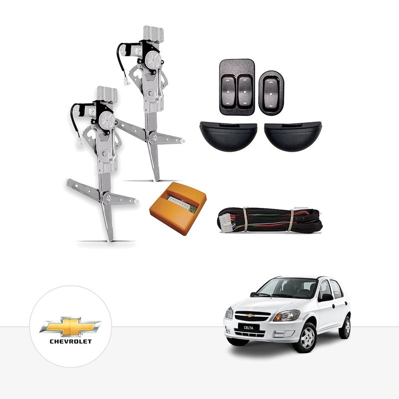 Kit Vidro Elétrico Chevrolet Celta 2006 a 2010 2 Portas Tragial mae012
