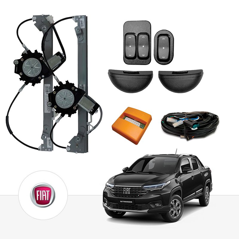 Kit Vidro Elétrico com Sistema Antiesmagamento Fiat Nova Strada 2021 Dian ftae073 2