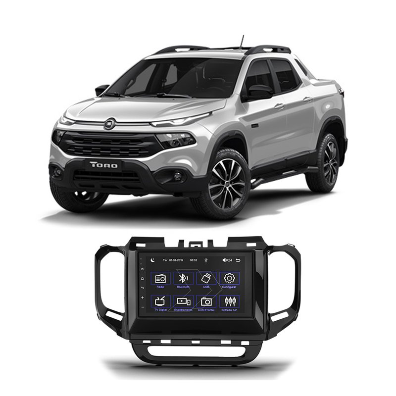 Kit Multimídia Especifica Fiat Toro 2021 7'' Android FT-MM-MP5-ST Faaftech