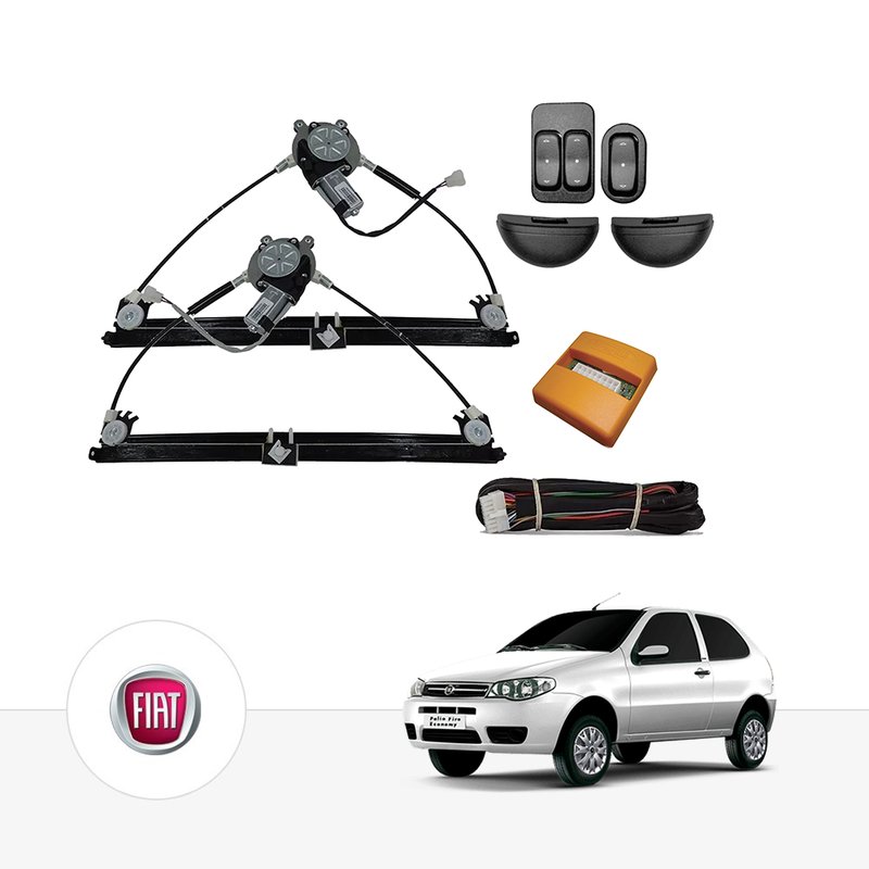 Kit Vidro Elétrico Fiat Palio / Strada 2004 à 2015 Alternativo Dianteiro Tragial ftae047