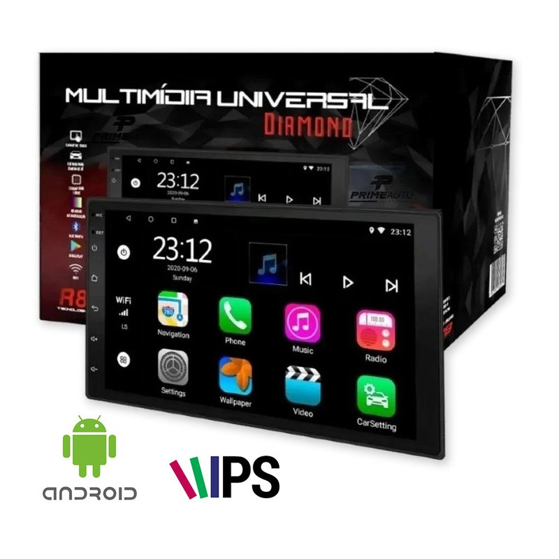 central multimidia android 7 com tela ips visao total r8 tecnology