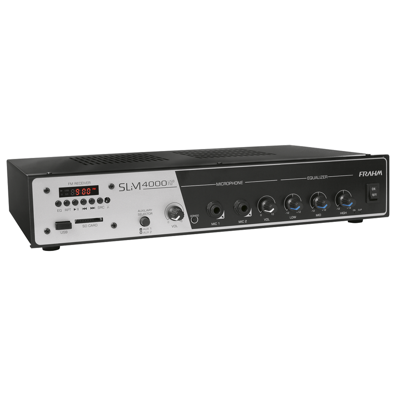 amplificador receiver slim 4000 usb fm frahm