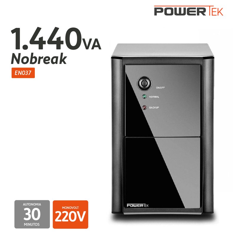 nobreak powertek 1440va autonomia 30 min 220v en037 multilaser