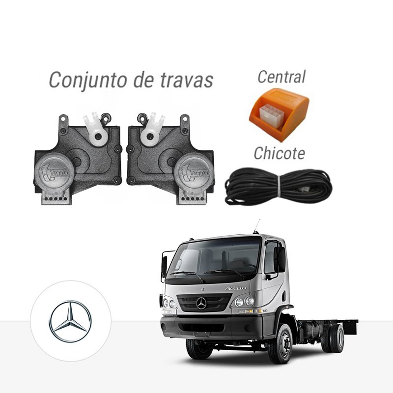 Kit Trava Elétrica MB Accelo / Atron 2012 em Diante Constellation 24V 2 Port pakttpmn007