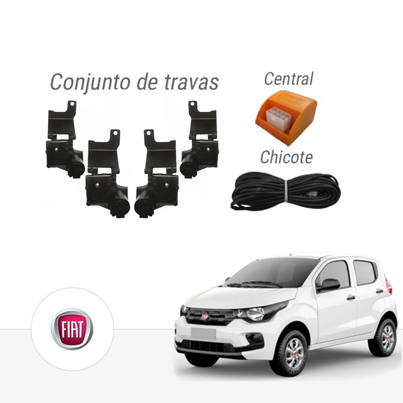 Kit Trava Elétrica Dedicada Novo Fiat Mobi 4 Portas Tragial paktftmn002