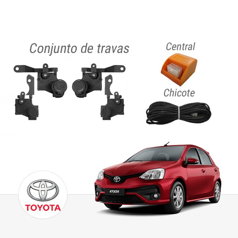 Trava Elétrica Dedicada Toyota Etios 4 Portas Tragial