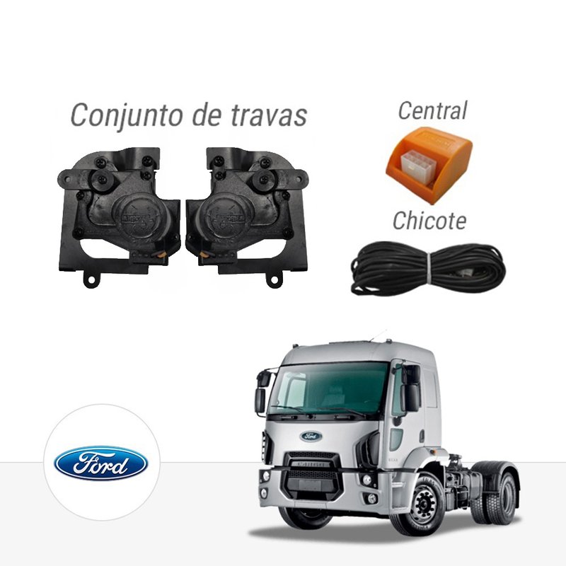 Kit Trava Elétrica Dedicada Ford Cargo 24V 2011/2012 Tragial paktfdmn0005