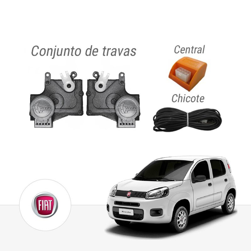 Kit Trava Elétrica Fiat Palio / Novo Uno 2010 em Diante 2 Portas Tragial pakttpmn004