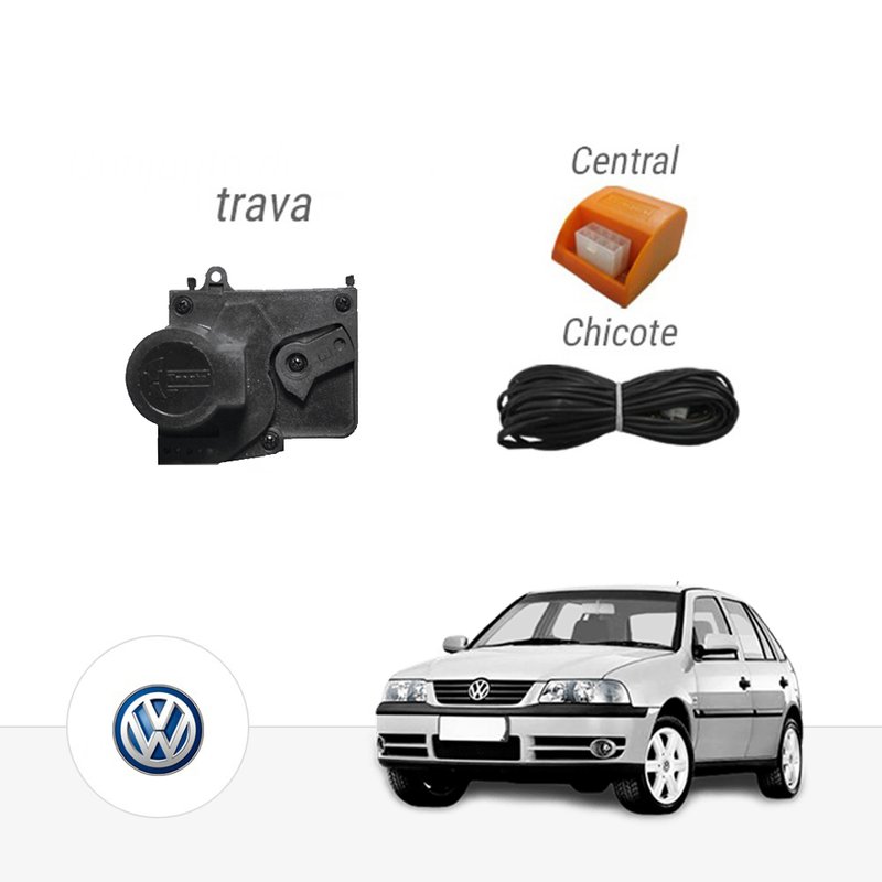 Kit Trava Elétrica Dedicada Volkswagen Gol / Parati / Saveiro 2 Portas Tragial paktvwmn001