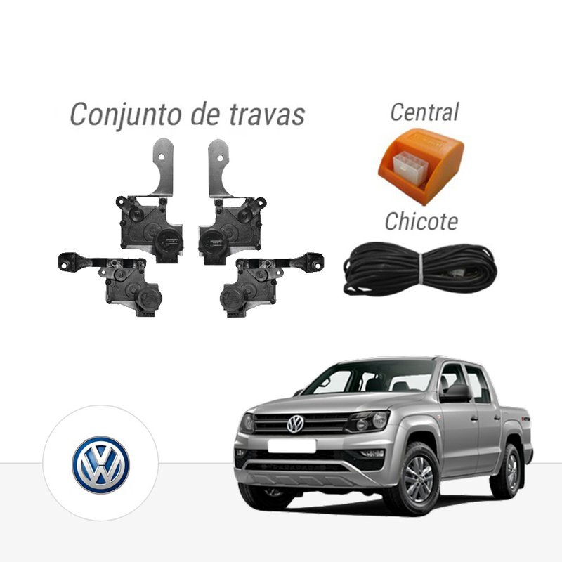 Kit Trava Elétrica Dedicada Volkswagen Amarok 4 Portas Tragial paktvwmn019