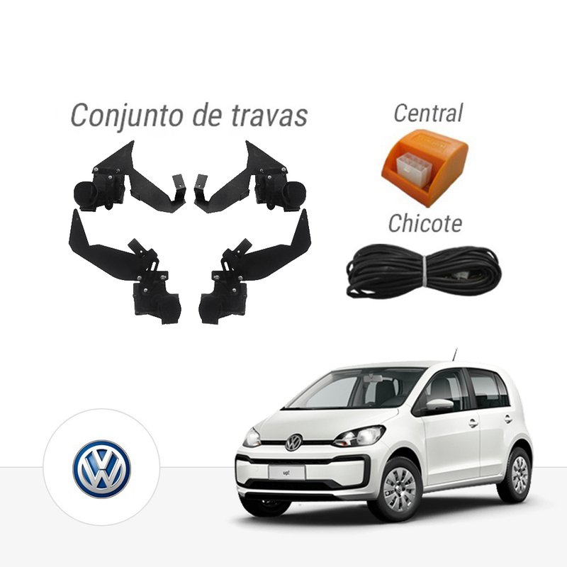 Kit Trava Elétrica Dedicada Volkswagen UP 4 Portas Tragial paktvwmn024