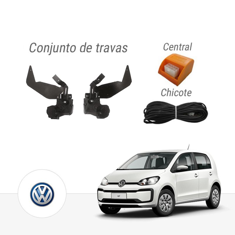 Kit Trava Elétrica Dedicada Volkswagen UP 2 Portas Tragial paktvwmn023