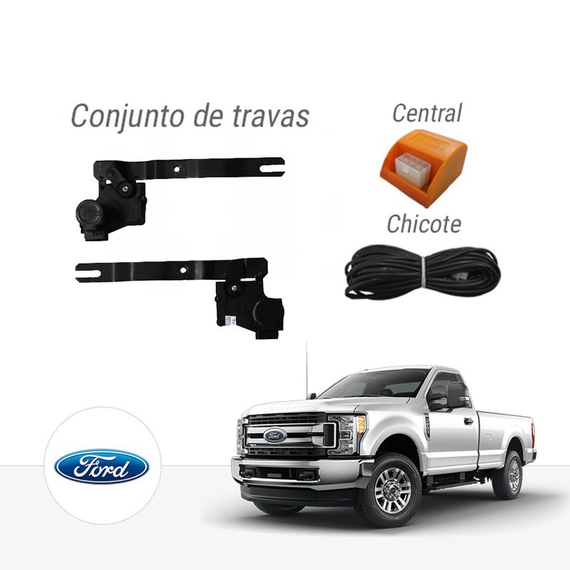 Kit Trava Elétrica Ford F-250 / F-350 / F-4000 2012 em Diante Tragial paktfdmn003