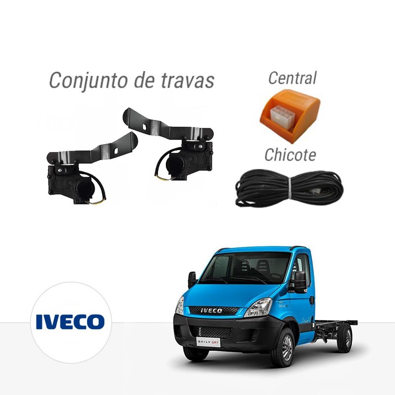 Kit Trava Elétrica Dedicada Iveco Daily 2008 em Diante 2 Portas Tragial paktivmn001