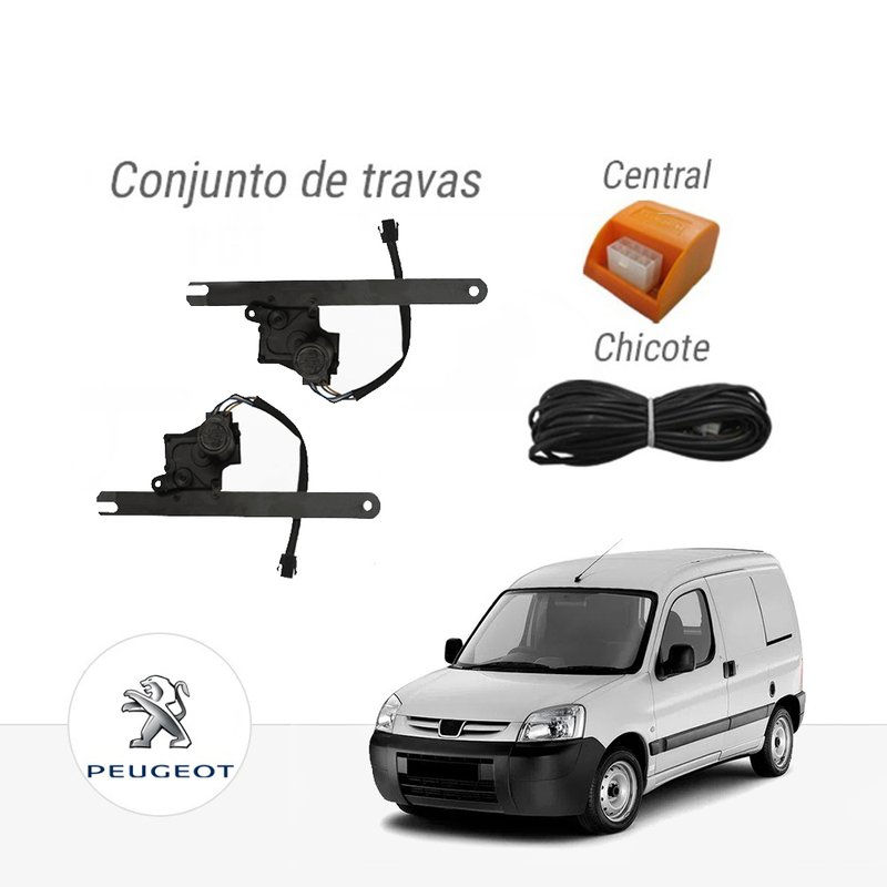 Kit Trava Elétrica Peugeot Partner / Citroen Berlingo até 2007 2 Portas Tragia paktpgmn002
