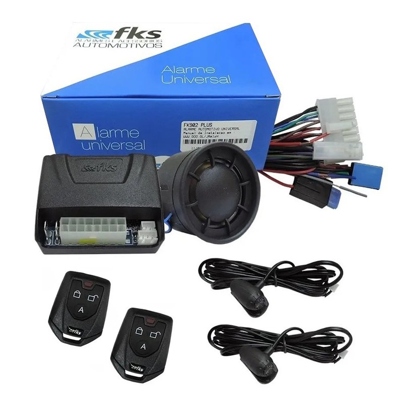 Alarme Automotivo Universal FK 902 Plus com 2 Controles CR 941 FKS