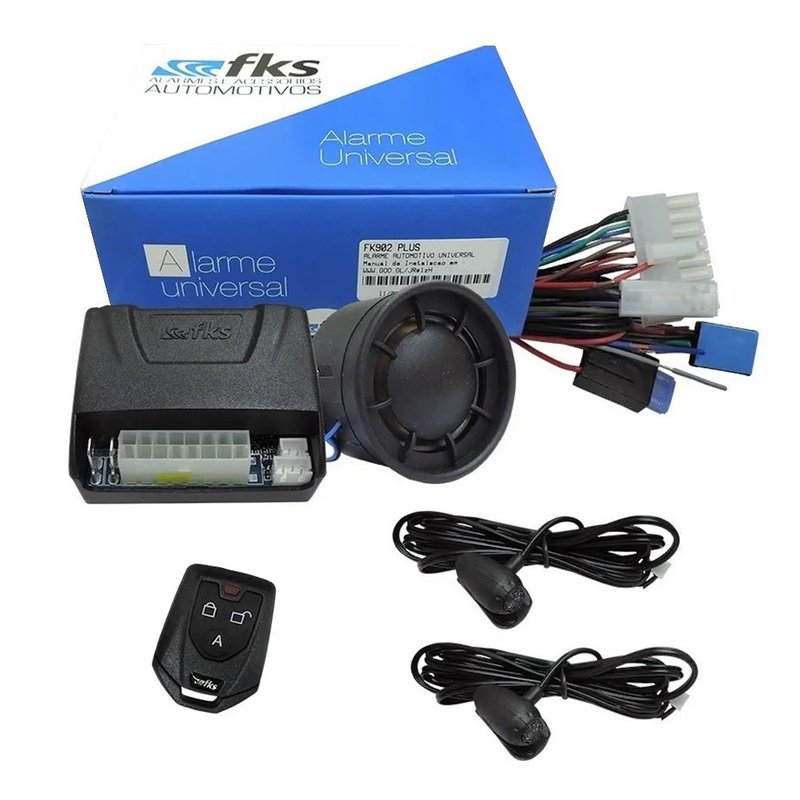 Alarme Automotivo Universal FK 902 com 1 Controle Bivolt sem Bateria FKS