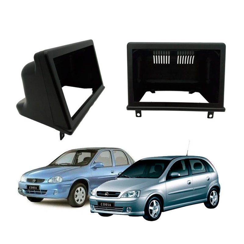 moldura 2 din gm corsa g1 hatch sedan classic cor preto fosco fiamon