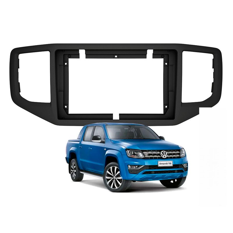 moldura 9 pol vw amarok 2017 ate 2020 padrao chines preto fosco fiamon