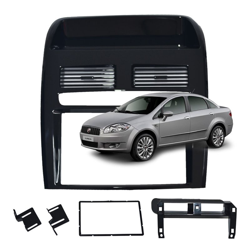 moldura 4021 2 din fiat linea 2008 2009 2010 2011 2012 2013 2014 black piano fiamon