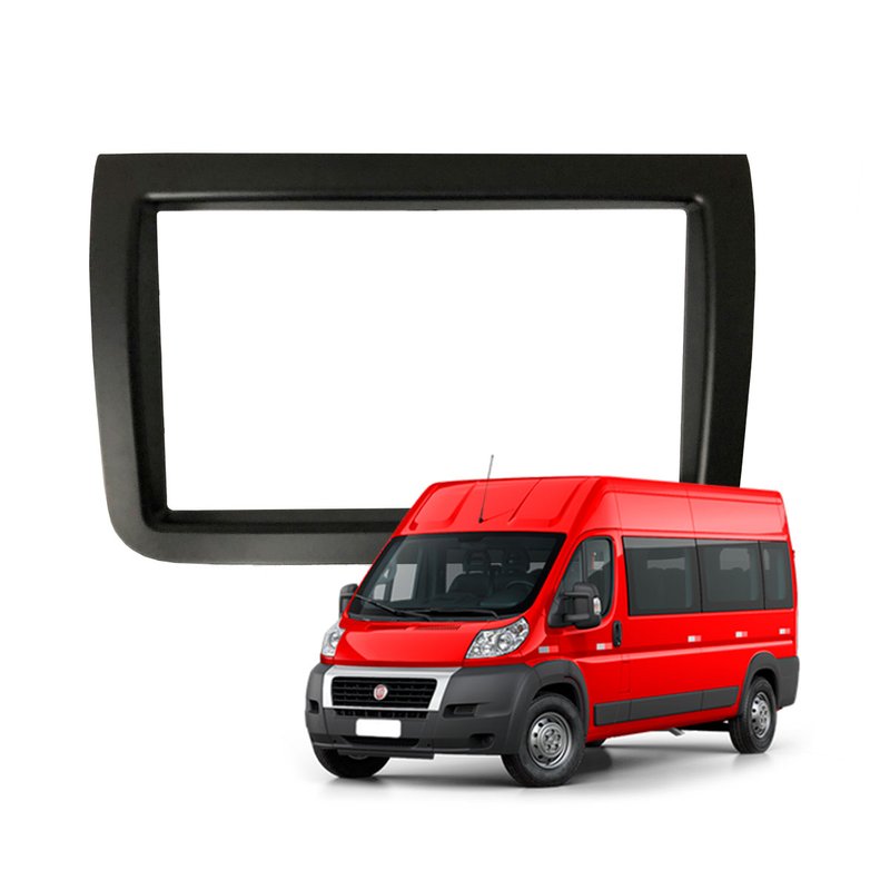 Moldura 2 Din Painel Fiat Nova Ducato 2018 à 2021 Fiamon - 4127 - Preto