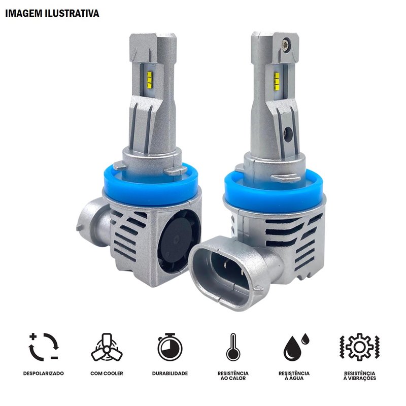 Kit Lâmpada Super LED OEM HB4 CSP 5000Lm 6000K IP68 Rayx