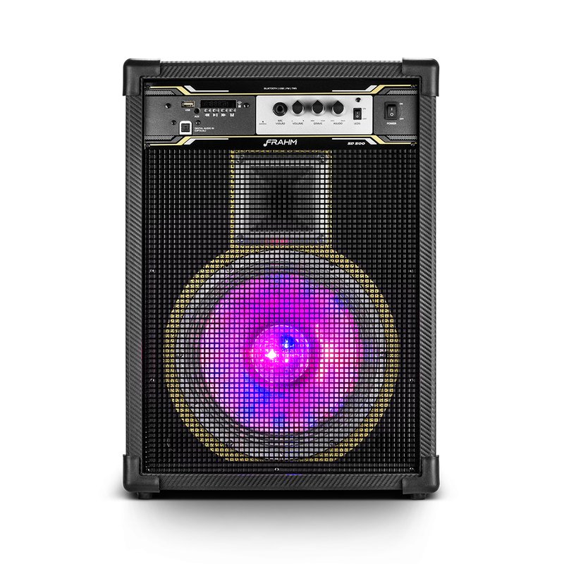 caixa amplificada multiuso bluetooth optical sd 500w rms frahm