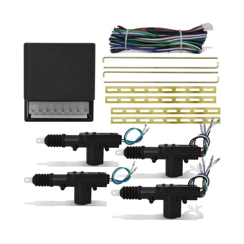 kit trava eletrica universal dupla serventia 4 portas techone