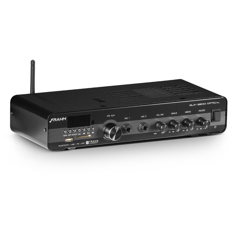 amplificador slim bluetooth 120w rms 2 ohms 2200 optical g3 frahm 2