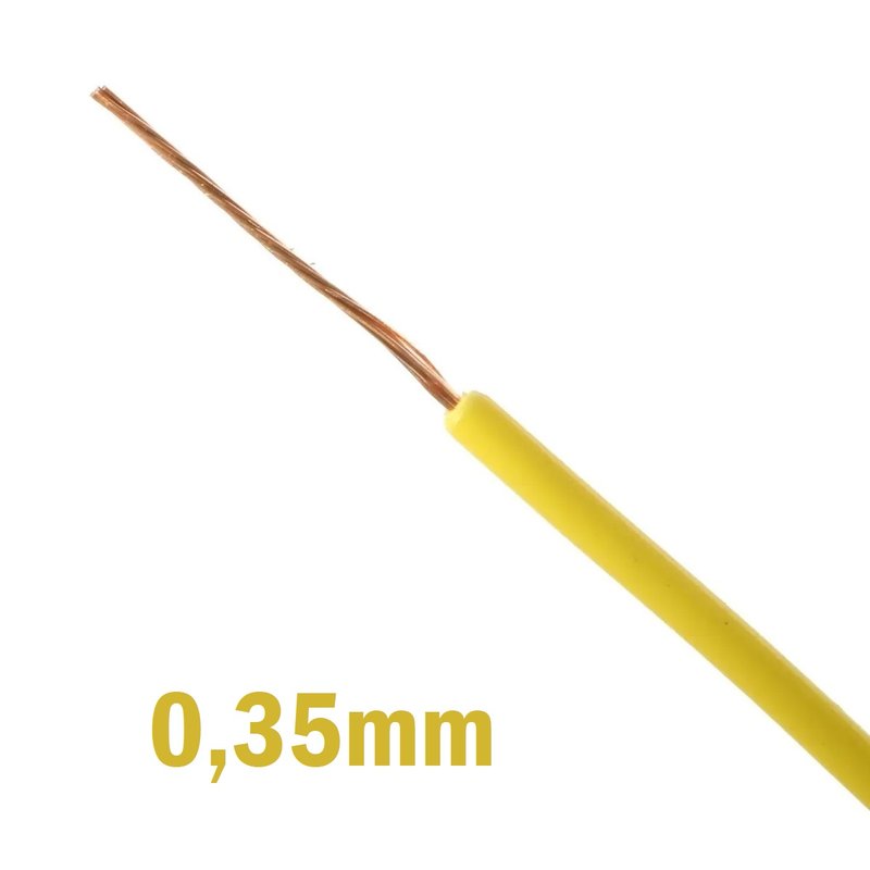 Fio de Som Automotivo Instalação 0,35mm Rolo 100 metros Condustein - Amarelo