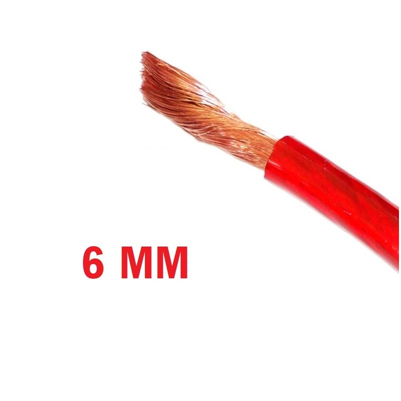 Fio Cabo para Som Automotivo 6mm Rolo 50 metros Condustein vermelho