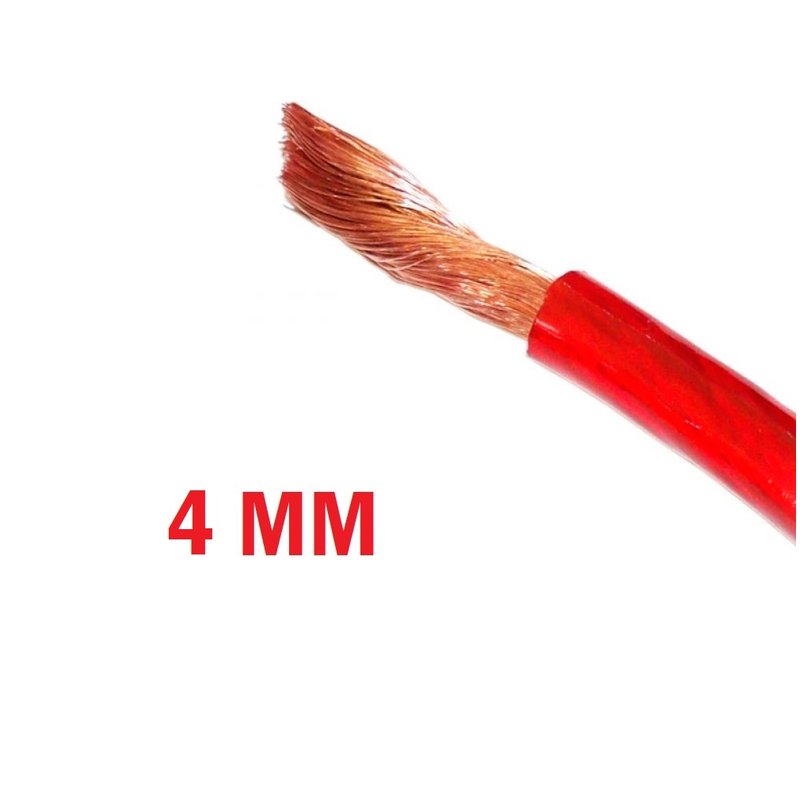 Fio Cabo para Som Automotivo 4mm Rolo 50 metros Condustein vermelho 1
