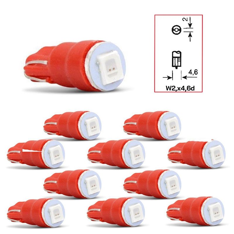 Kit Lâmpada LED Esmagadinha T5 para Painel 12V Autopoli 10 Unidades AP1