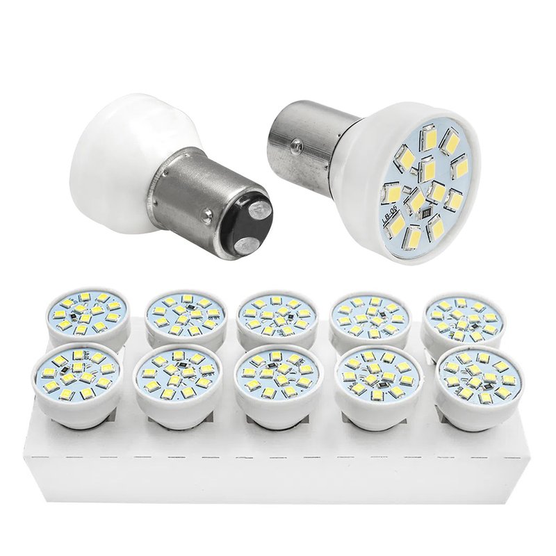 Kit Lâmpada LED 2 Polos 5W/21W 12V Base BAY15D Autopoli 10 Unidades A