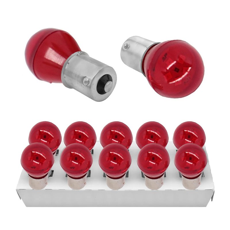 Kit Lâmpada LED Bulb 1 Polo 3W 12V Base BA15S 10 Unidades Autopoli AU vermelho