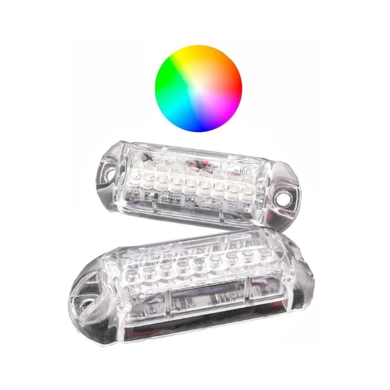 par de farol strobo enderecavel rgb 3w ajk sound