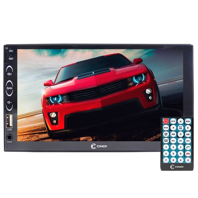 radio multimidia mp5 2 din 7 touch screen bluetooth espelhamento cinoy