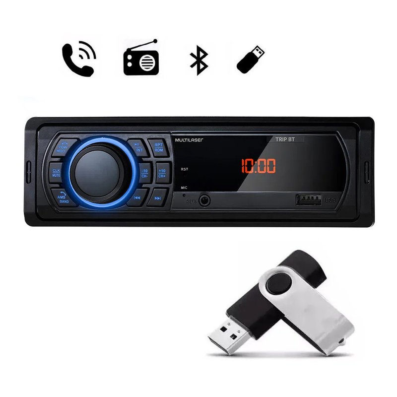 radio mp3 player automotivo bluetooth com pendrive 4gb p3350 multilaser