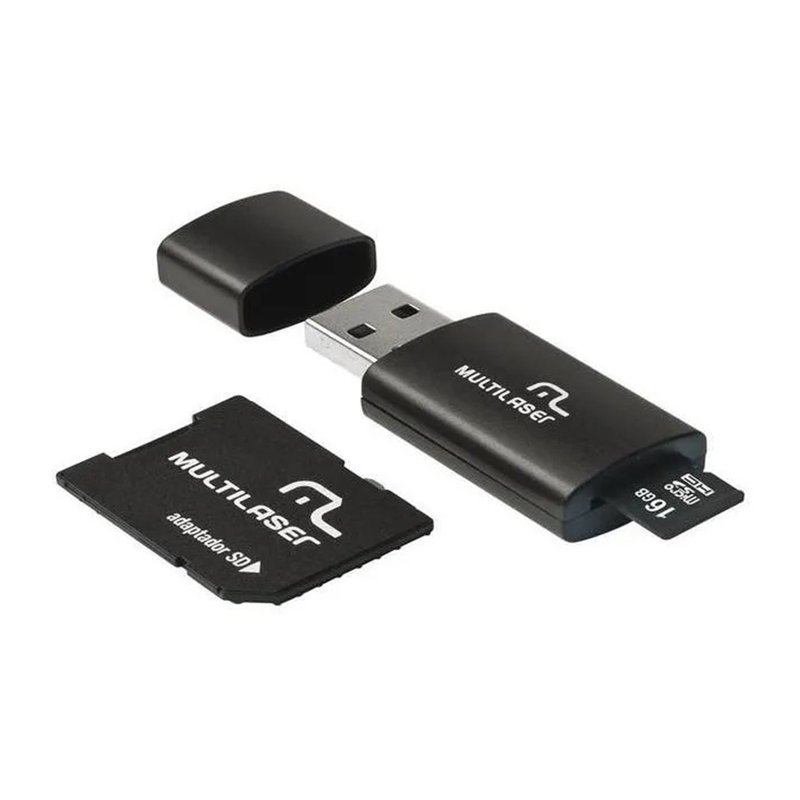 Pen Drive 16GB 3 Em 1 Cartão De Memoria Micro SD / SD MC112 Multilaser