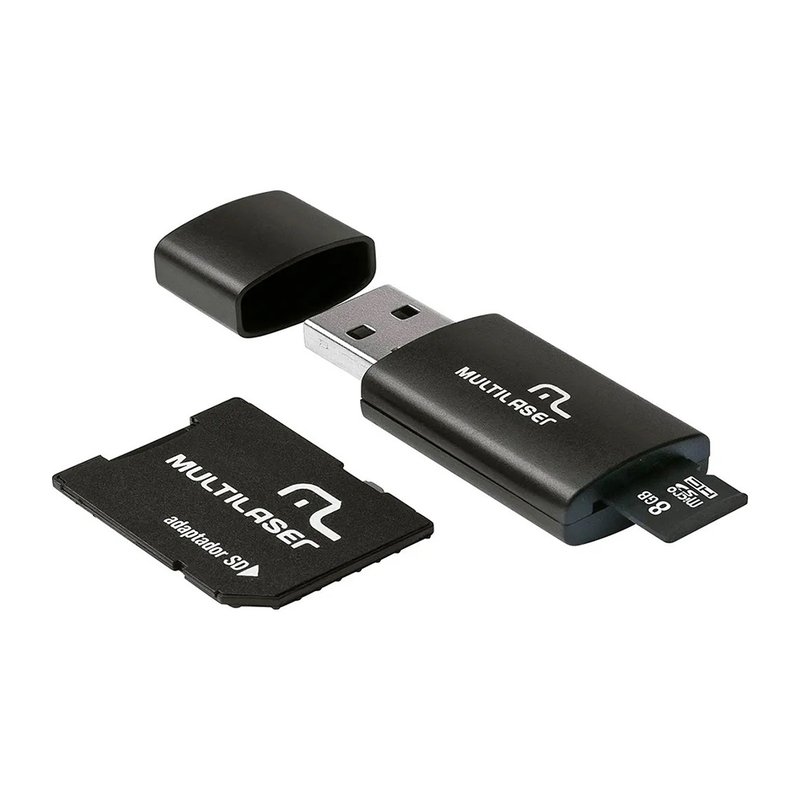 Pen Drive 8GB 3 Em 1 Cartão De Memoria Micro SD / SD MC058 Multilaser