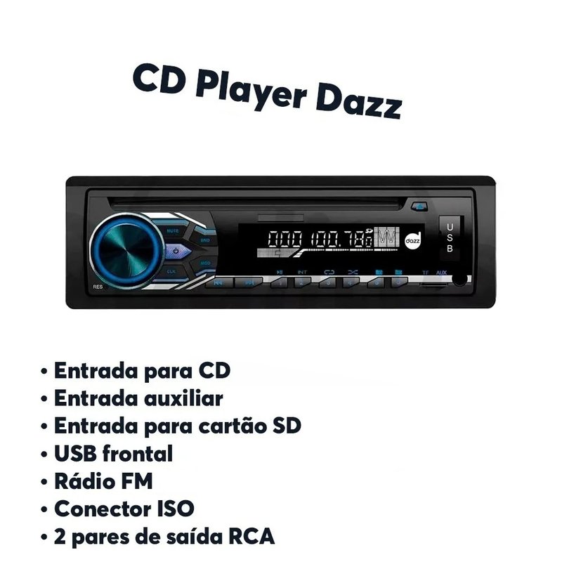 rádio com leitor de CD USB SD FM