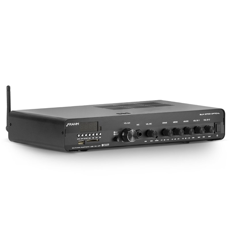 Amplificador Receiver Slim 3700 Optical 240W RMS Bluetooth Frahm